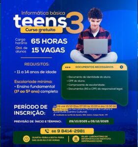 Leia mais sobre o artigo Curso gratuito de Informática Teen incentiva jovens ao aprendizado digital